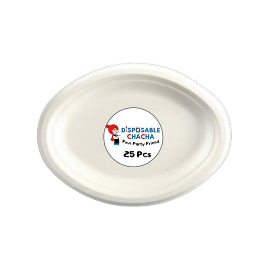 DISPOSABLE CHACHA EXTRA LARGE OVAL PLATE (25PCS)  - $3.99 CTN 16