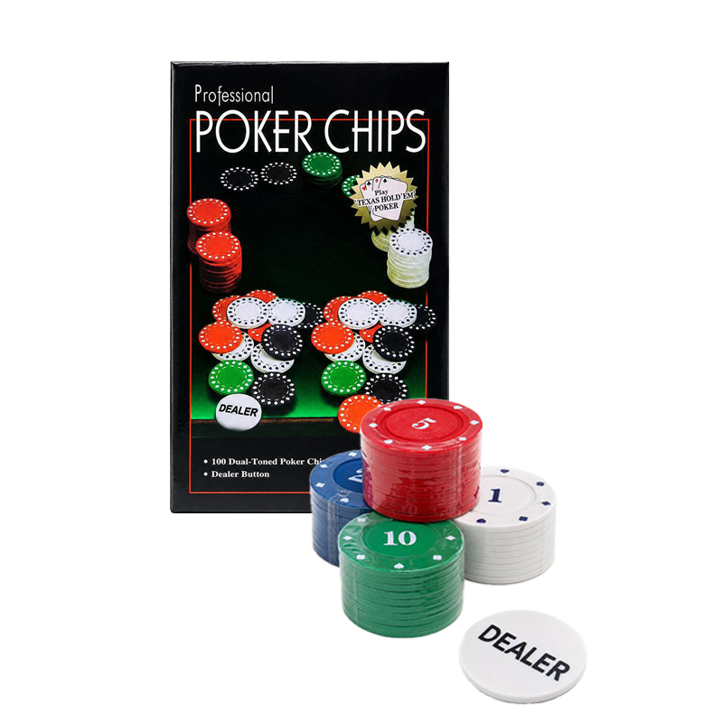 Poker Chips Set 100pc w/ Dealer Button - $4.30 EA / CTN QTY: 6