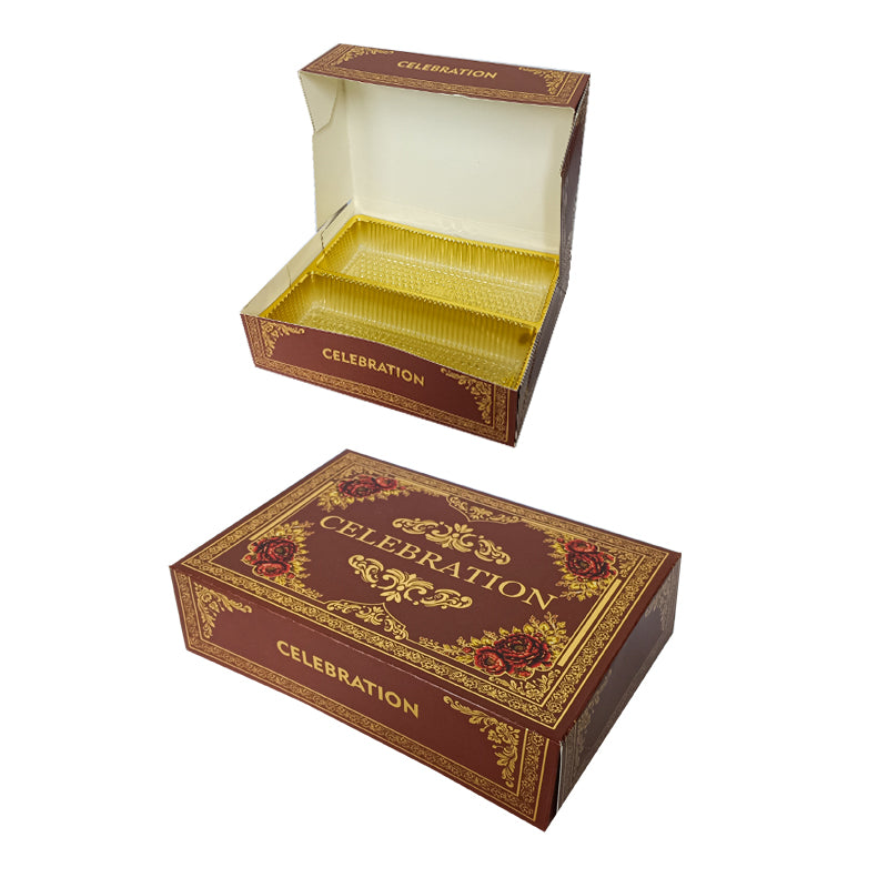 Premium Mithai (Sweet) Box Brown 500gr w/ Tray - $0.80 EA / CTN QTY: 300