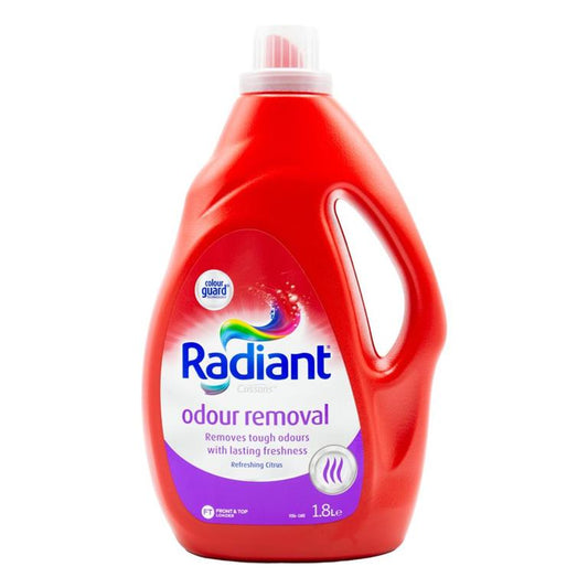 RADIANT 1.8l LAUNDRY LIQUID PLUS SOFTENER FRONT AND TOP LOADER SPRING BLOOM - $6.99 CTN 4