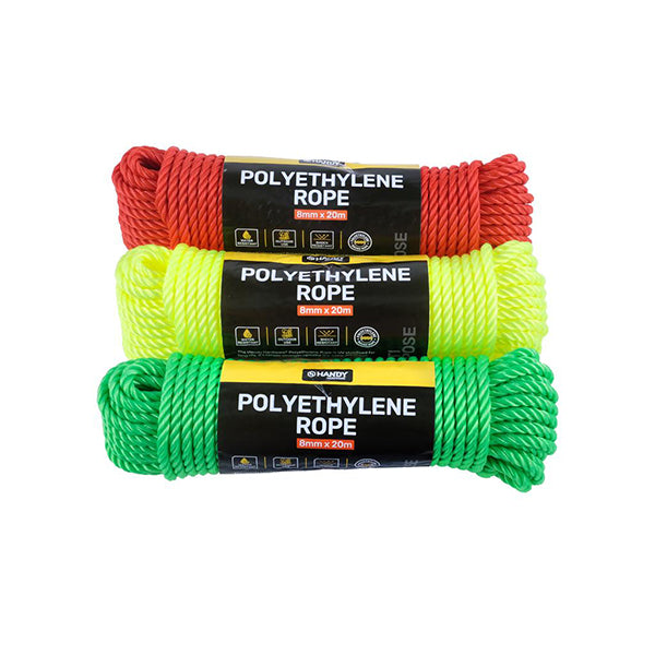 Polyethylene Traditional Rope ASSTD COL 8mm x 20m - $2.99 EA / CTN QTY: 12
