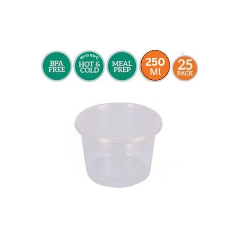 PARTY JI 250ML RETAIL CONTAINER ROUND- 25PCS - $3.99 CTN 10