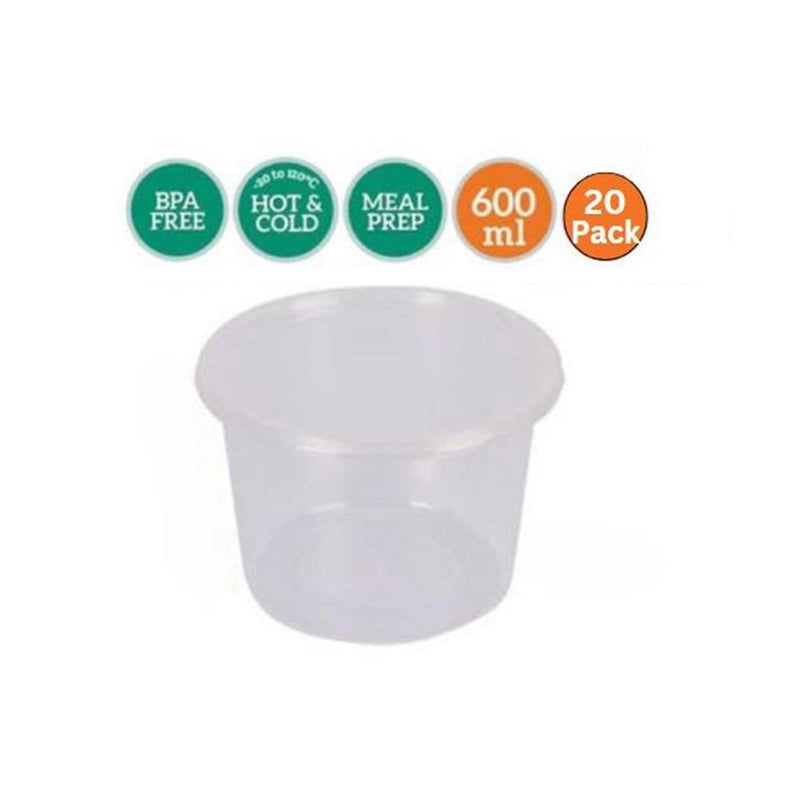 PARTY JI 600ML RETAIL CONTAINER ROUND- 20PCS - $3.99 CTN 10