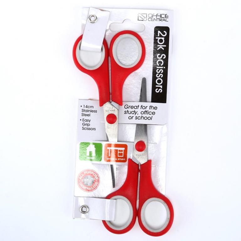 Scissors 14CM 2PK - $1.25 EA / CTN QTY: 12