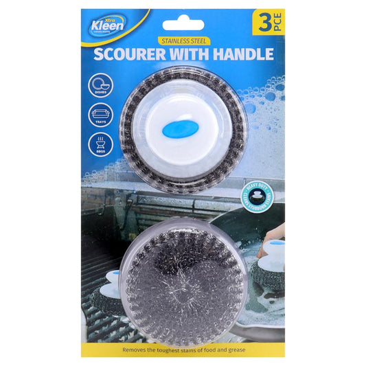 Scourer Stainless Steel w/ Handle & Refill - $2.25 EA / CTN QTY: 12