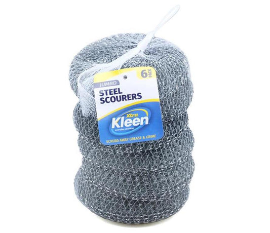 JUMBO STEEL SCOURER 6PK - 9CM DIA -20G/PC - $1.50 CTN 6