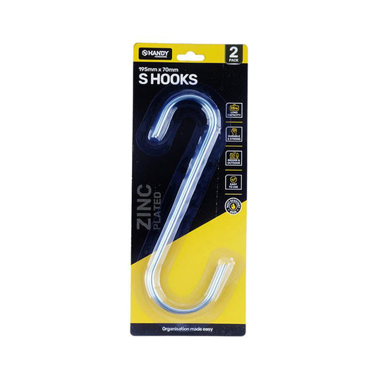 S Hook Zinc Plated (L) 2pk  - $1.50 EA / CTN QTY: 12