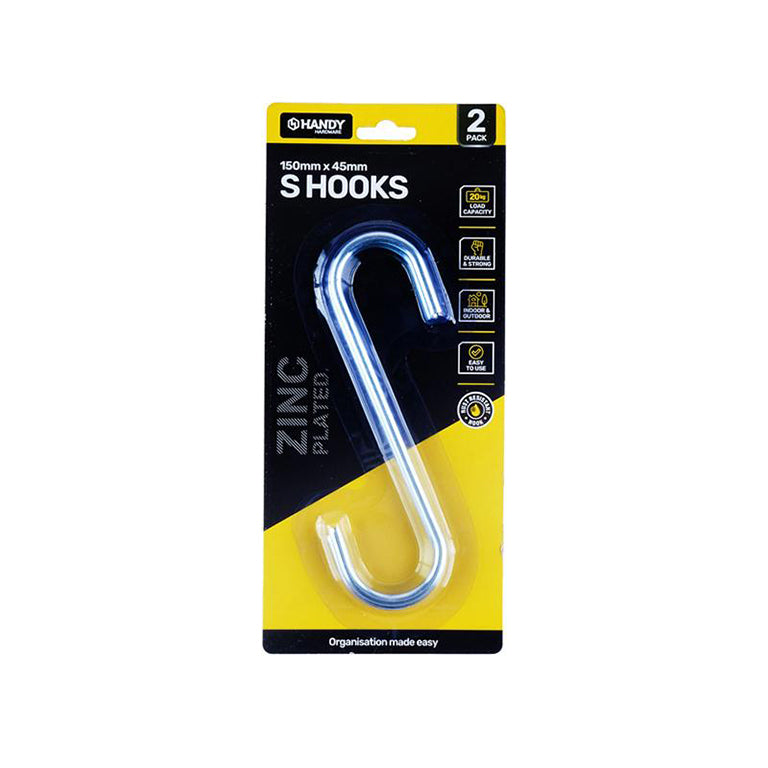S Hook Zinc Plated Steel (M) 2pk - $1.35 EA / CTN QTY: 12