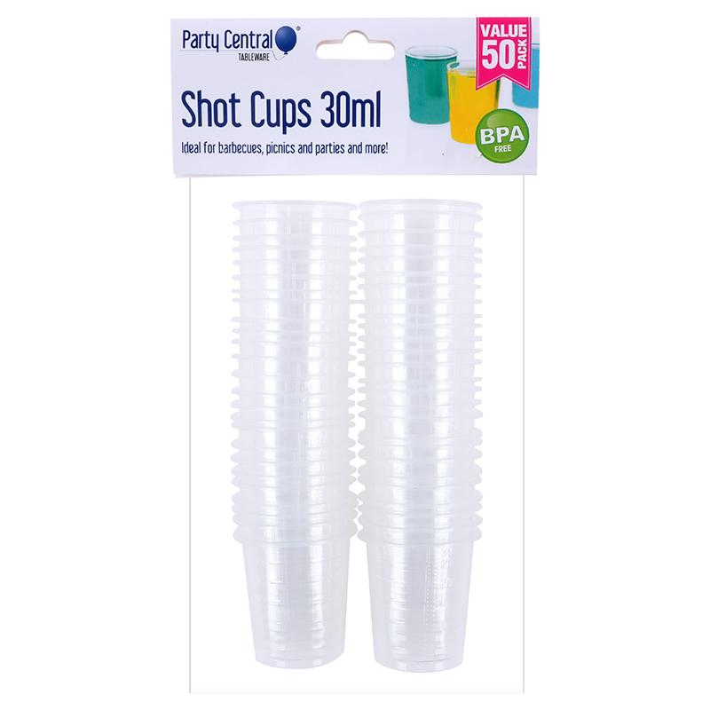 Drinkware Shot Cups Clear 30ml (50PK) - $1.50 EA / CTN QTY: 24