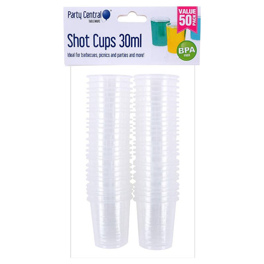 Drinkware Shot Cups Clear 30ml (50PK) - $1.50 EA / CTN QTY: 24
