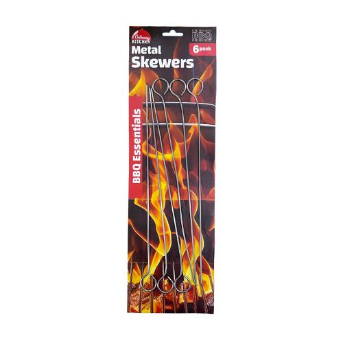 Skewers Metal BBQ 25cm 6PK - $1.50 EA / CTN QTY: 12