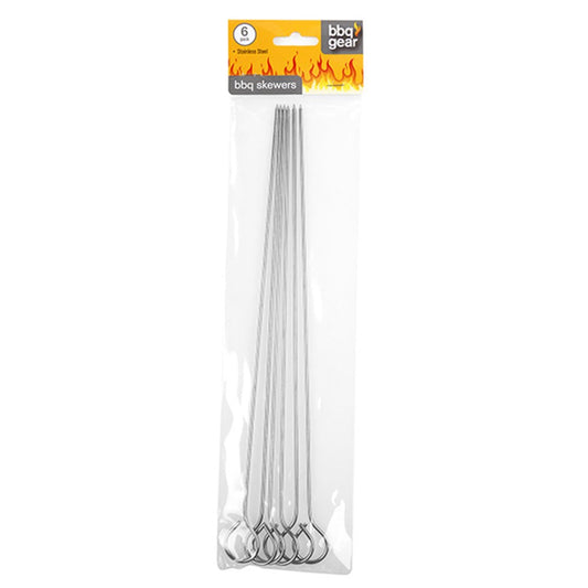 BBQ Skewers Metal 6PK 30cm Stainless Steel - $1.50 EA / CTN QTY: 12