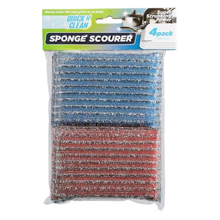 SPONGE SCOURER 4PK - $1.65 CTN 6