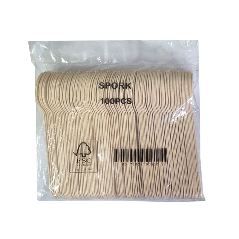 WOODEN SPORK (100PCS) - $2.99 CTN 20