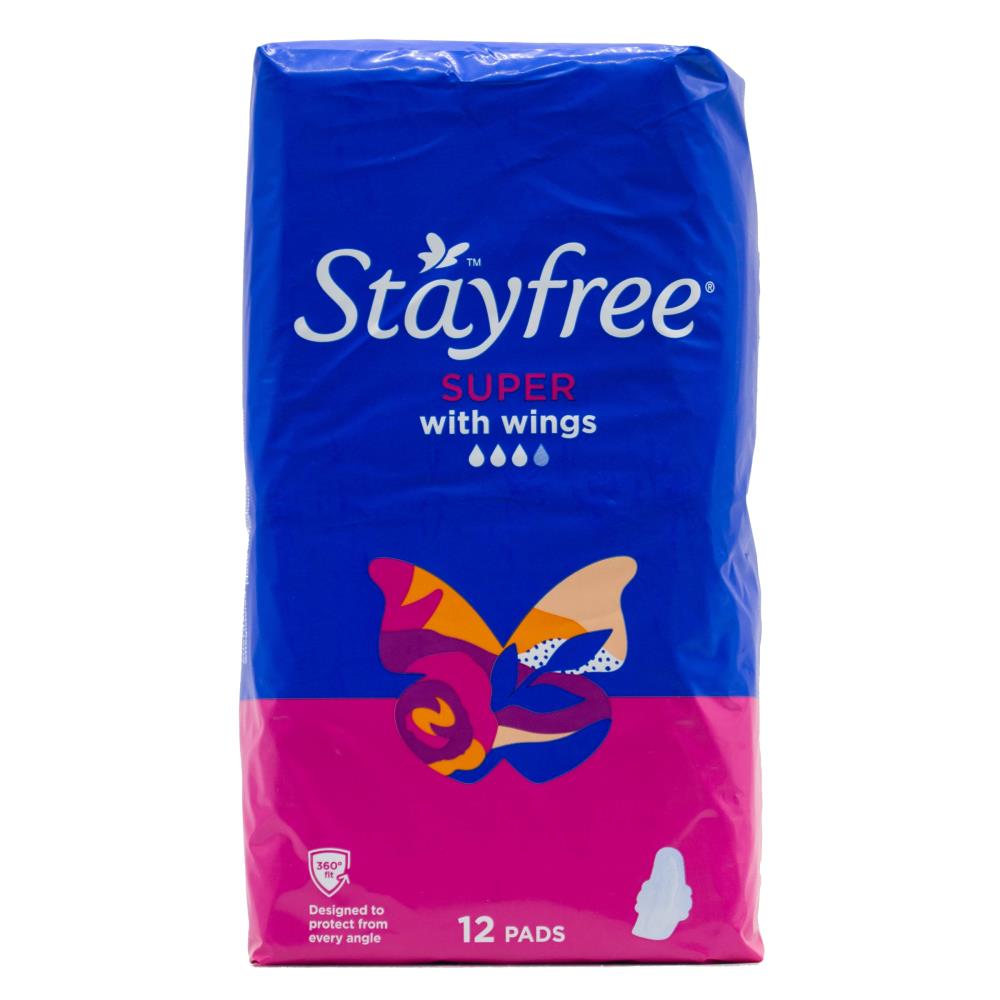 Stayfree Pads Super w/ Wings 12PK - $3.89 EA / CTN QTY: 12
