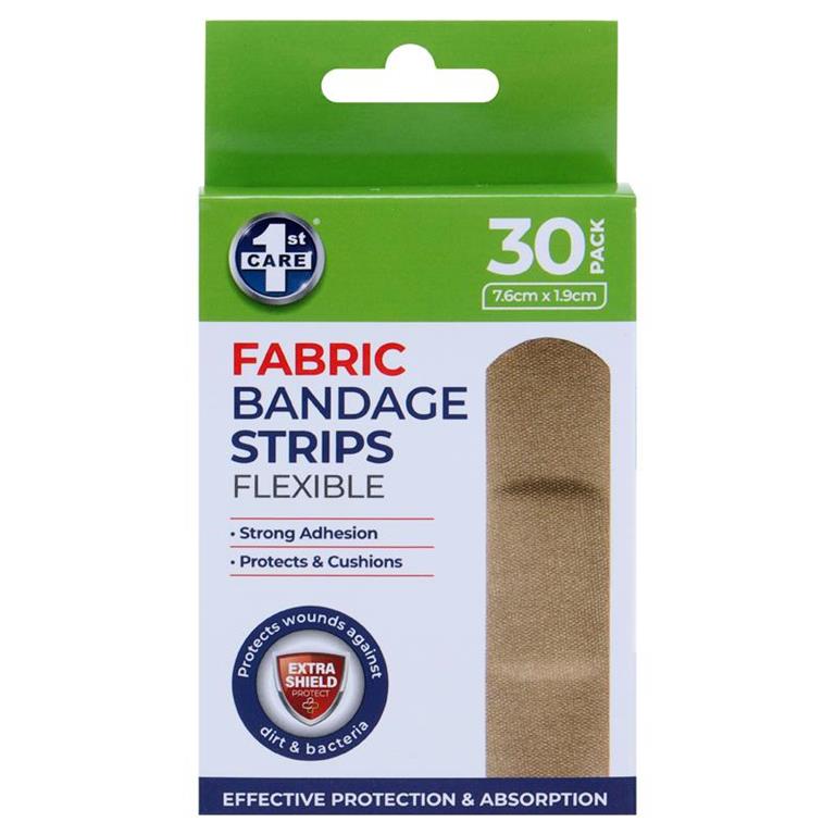 Bandage Fabric Adhesive 76 x 19mm 30pk - $1.65 EA / CTN QTY: 12