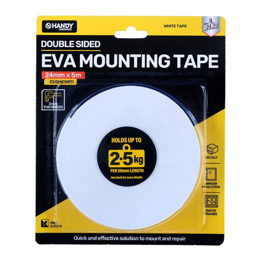 TAPE DOUBLE SIDED EVA CUSHIONED MOUNTING TAPE 24M - $1.50 CTN 6