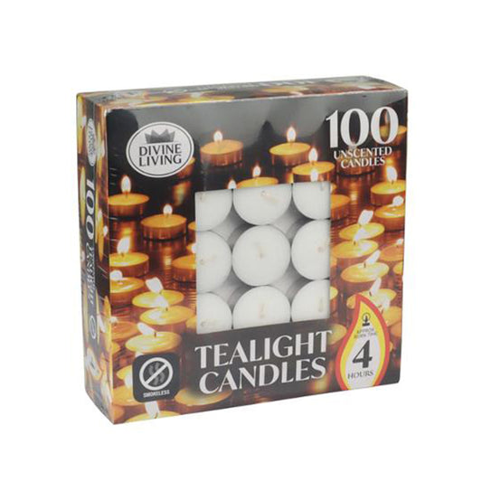 Candle Unscented Tealight 100PK - $7.65 EA / CTN QTY: 12