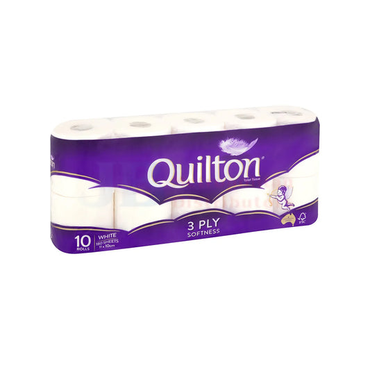 Quilton 3Ply Softness Toilet Tissue White 10PK - $5.50EA / CTN QTY: 12