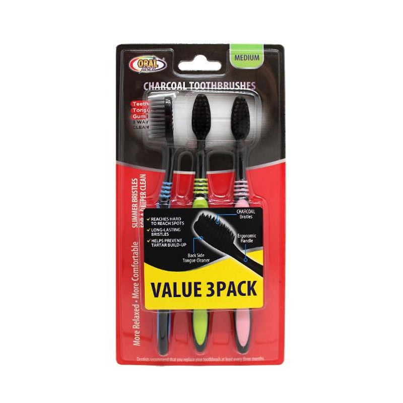 Charcoal Toothbrush 3pk - $2.25 EA / CTN QTY: 12