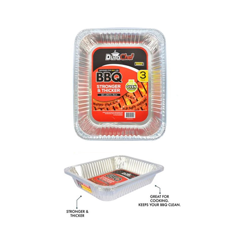 Foil Tray 32x26x6.5cm 3PK - $1.95 EA / CTN QTY: 12