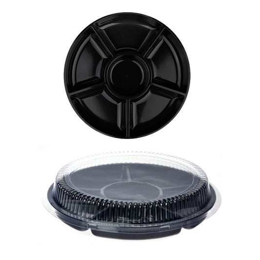Tray 6 comp plastic 26cm w/ Lid - $2.15 EA / CTN QTY: 10