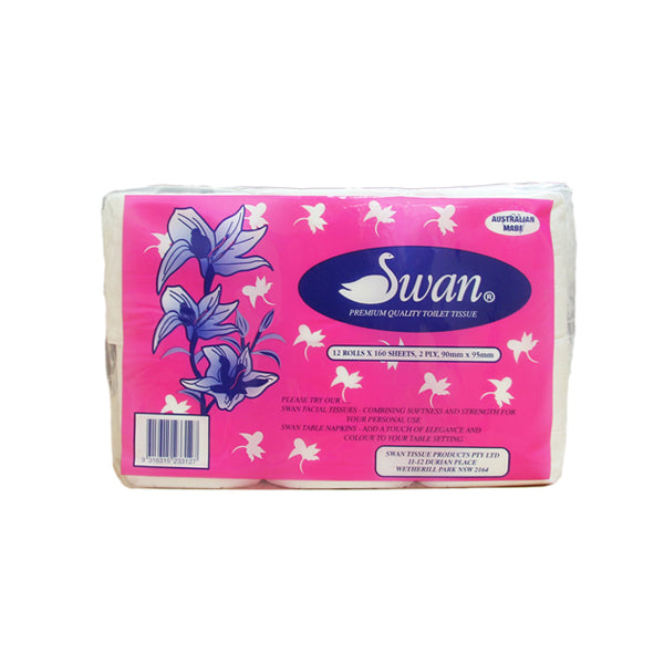 Toilet Paper Pink Swan 12 Pk x 4 2ply