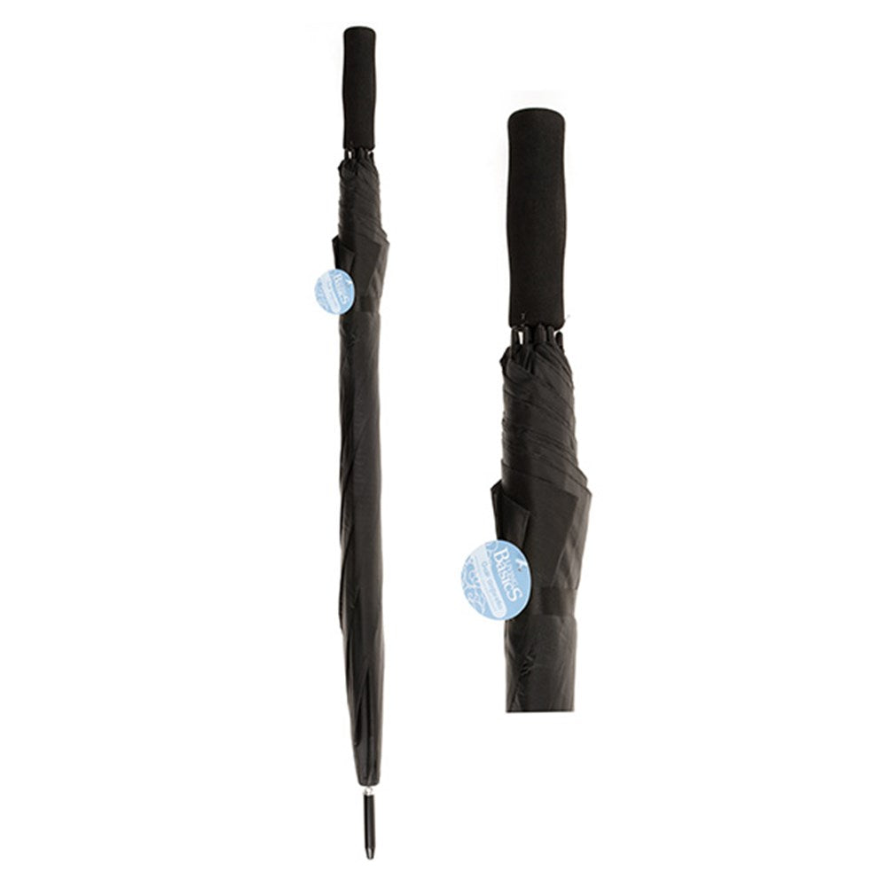 Umbrella Golf w/ Handle 94cm Black - $4.85 EA / CTN  QTY: 12