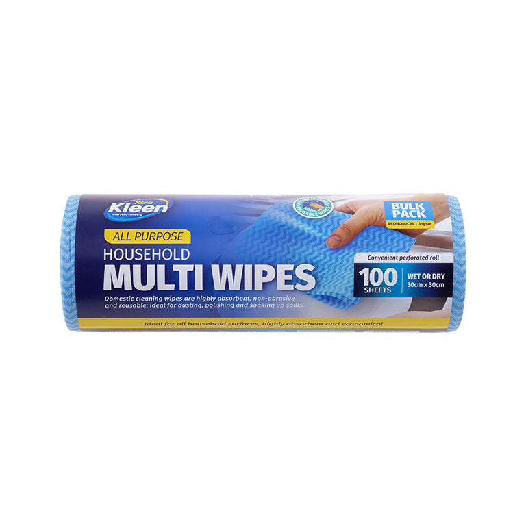 ALL PURPOSE BULK WIPE PACK 30CM X 30CM 100PK - $4.60 CTN 6