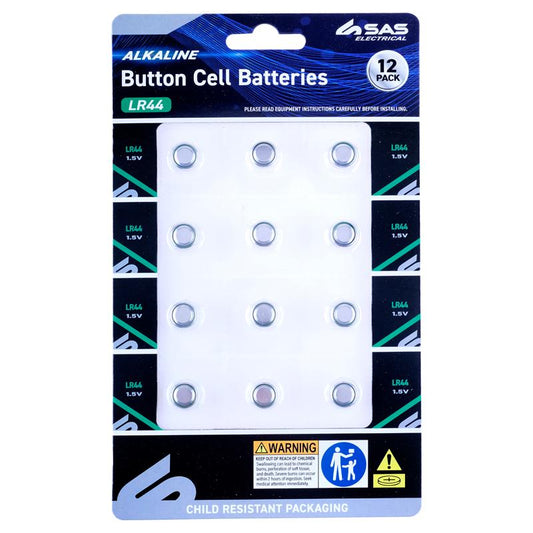 Button Cell Battery Alkaline LR44/AG13 12PK - $1.20 EA / CTN QTY: 12