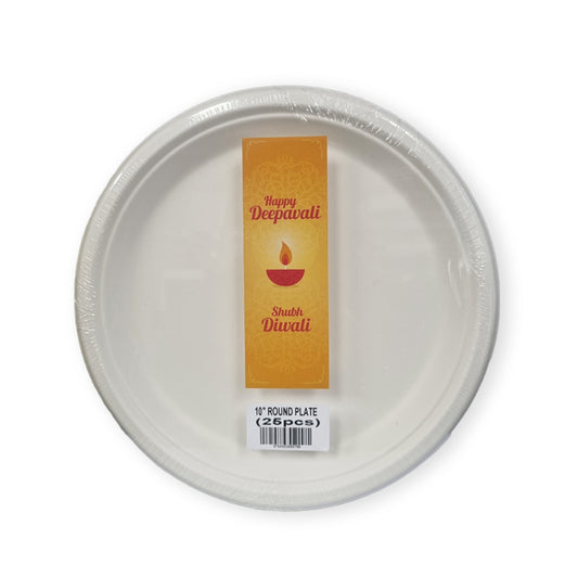 Happy Diwali 10" Round Plate (25PCS) - $3.50 EA / CTN QTY: 20