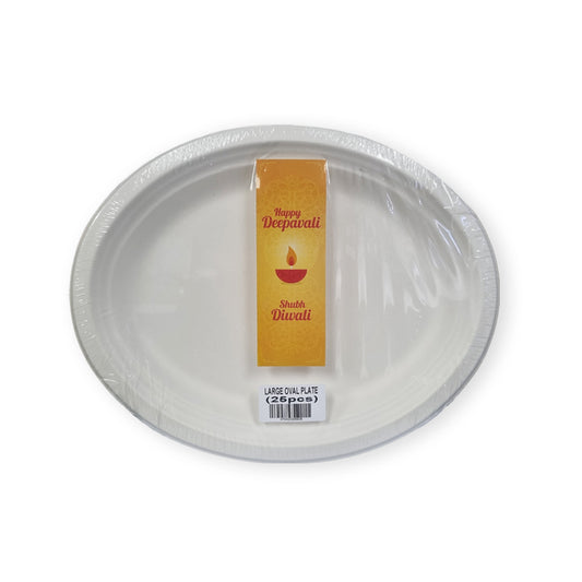 Happy Diwali Large Oval Plate (25PCS) - $4.25 EA / CTN QTY: 16