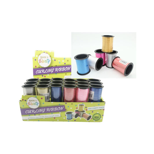 Curling Ribbon 5mm x 25m - $0.99  EA / CTN QTY: 12
