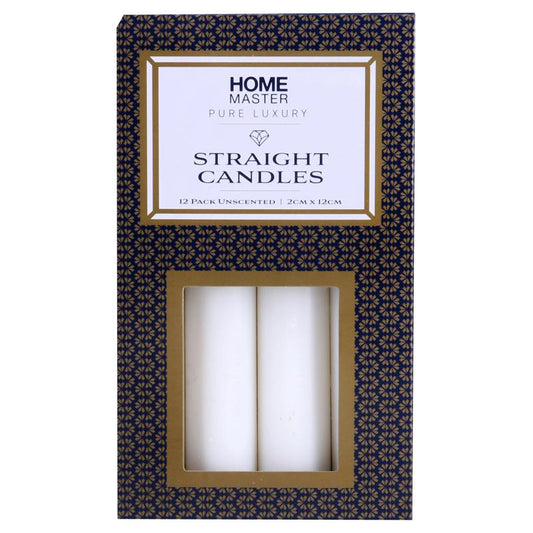 Candles Straight Unscented 12cm 12PK - $2.49 EA / CTN QTY: 12